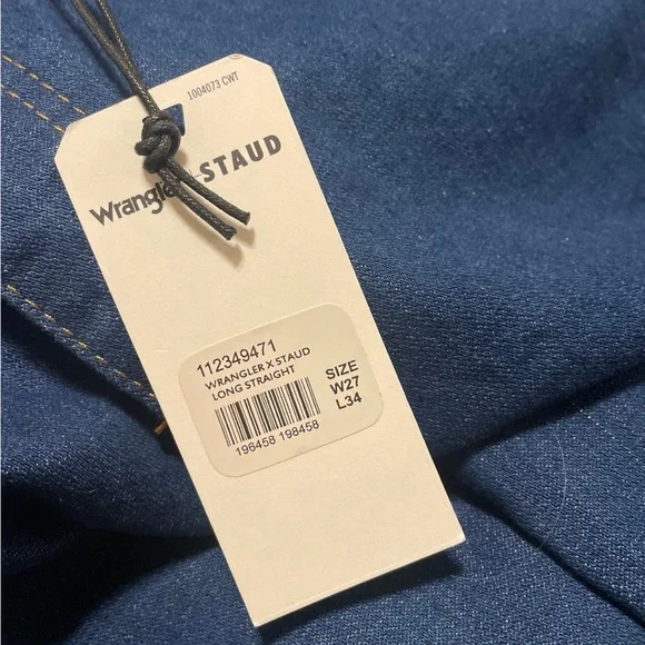 STAUD + WRANGLER THE STRAIGHT CUT JEAN DARK RINSE - Picture 7 of 8